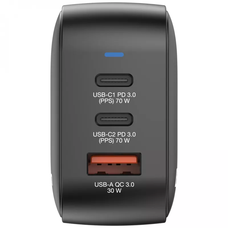 Verbatim Mini GaN lādētājs 70W 3 porti ASV spraudnis ar ES un Lielbritānijas adapteriem