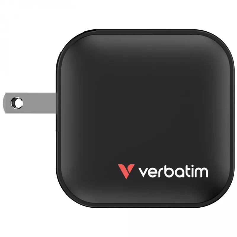 Verbatim Mini GaN lādētājs 70W 3 porti ASV spraudnis ar ES un Lielbritānijas adapteriem