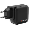Verbatim Mini GaN lādētājs 100 W, 4 porti, ASV kontaktdakša ar ES un Lielbritānijas adapteriem