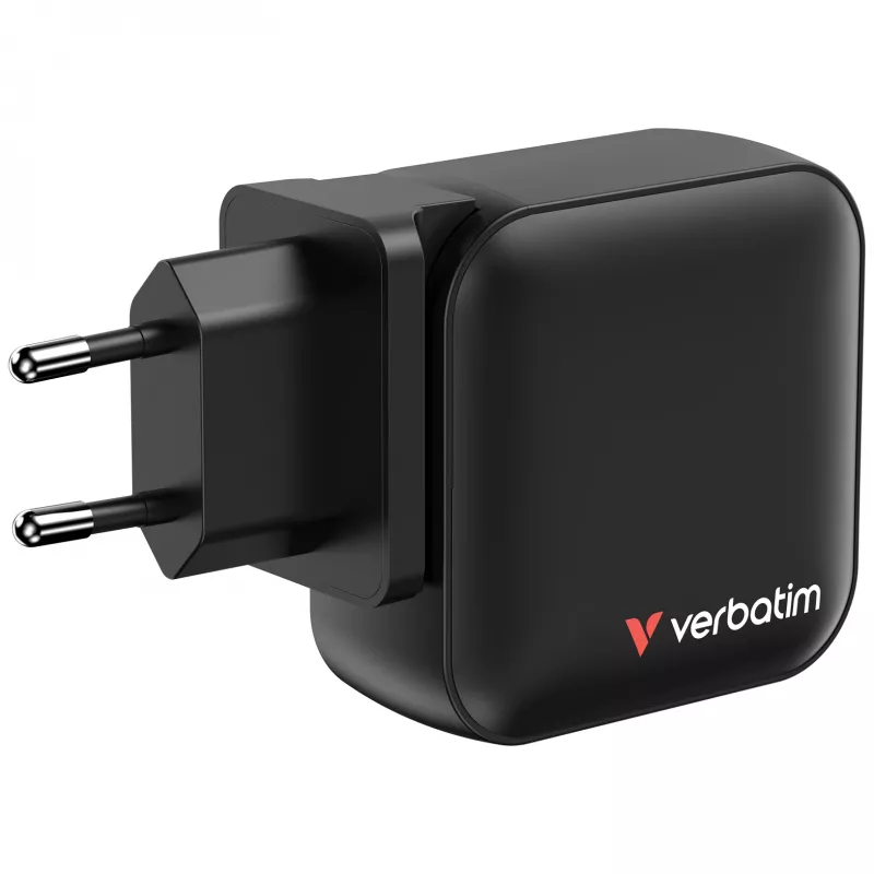 Verbatim Mini GaN lādētājs 100 W, 4 porti, ASV kontaktdakša ar ES un Lielbritānijas adapteriem