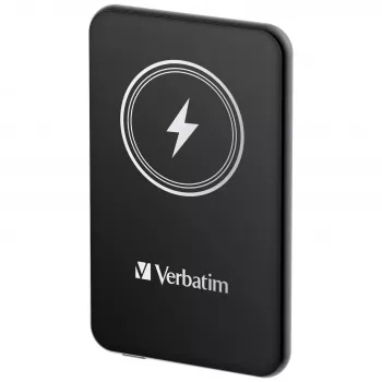 Ārējais akumulators VERBATIM Charge AnA Go 5000mAh magnētiska bezvadu uzlāde, melns
