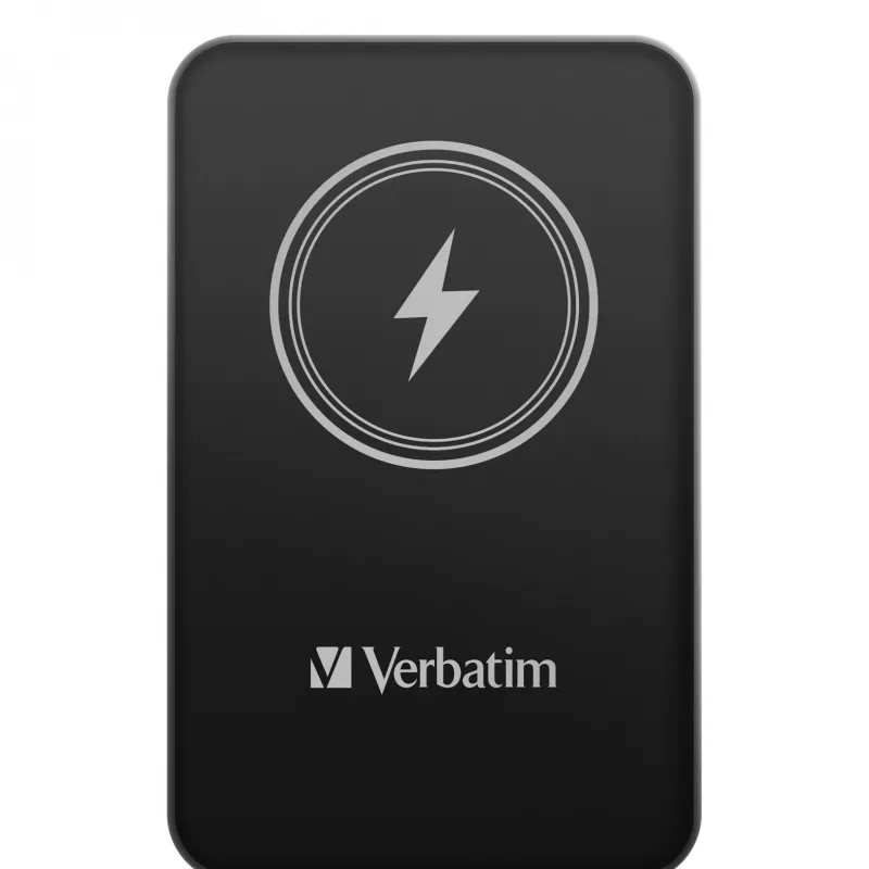Ārējais akumulators VERBATIM Charge AnA Go 5000mAh magnētiska bezvadu uzlāde, melns