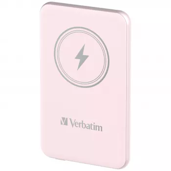 Verbatim Charge 'n' Go Magnetic Wireless Power Bank 5000mAh Pink