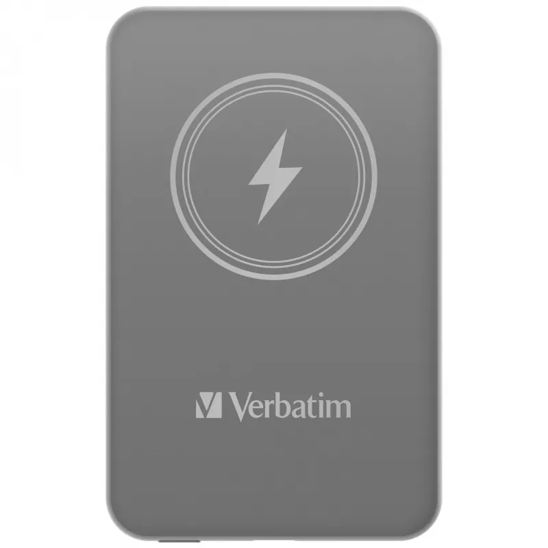 Verbatim Charge 'n' Go Magnētiskais bezvadu ārējais akumulators 5000mAh, pelēks