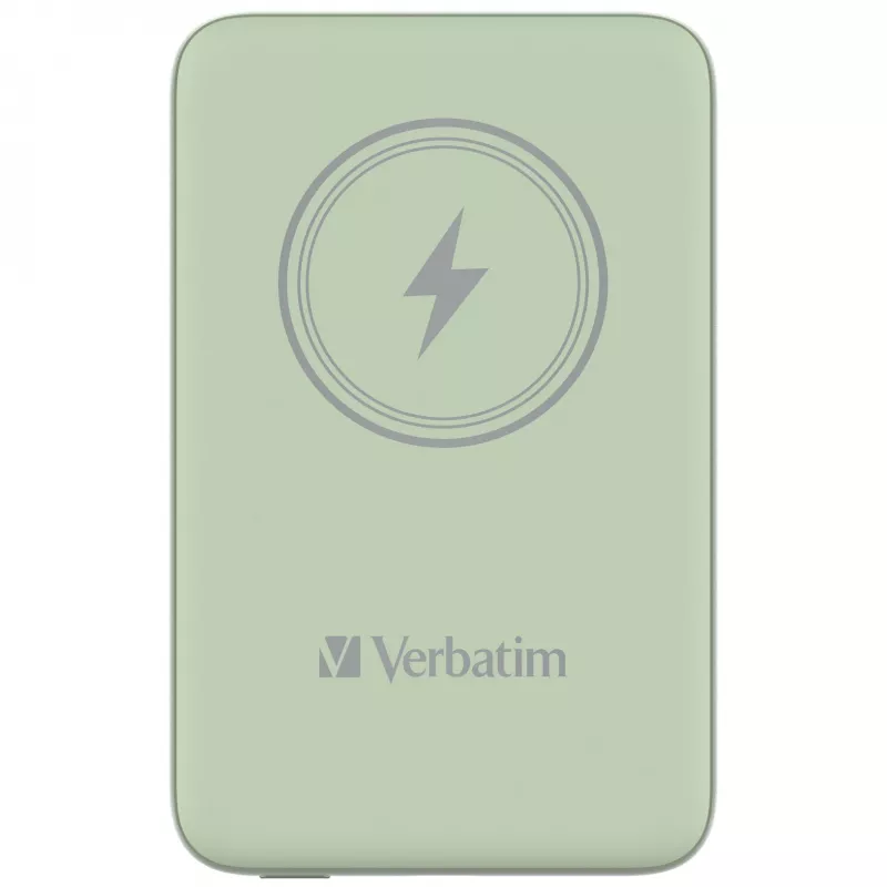 Verbatim Charge 'n' Go magnētiskais bezvadu ārējais akumulators 10000mAh zaļš