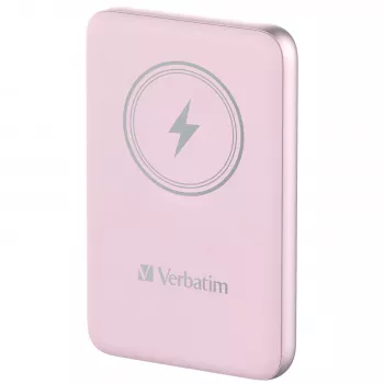 Verbatim Charge 'n' Go Magnetic Wireless Power Bank 10000mAh Rozā krāsā