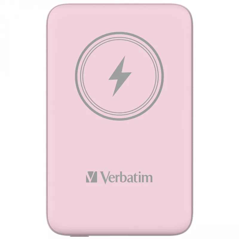 Verbatim Charge 'n' Go Magnetic Wireless Power Bank 10000mAh Rozā krāsā