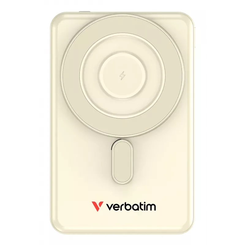 Verbatim Charge'n'G0 2C ārējais akumulators 5000 rnAh Zelts, 5000 mAh, Polimēra, Adaptīva ātrā uzlāde, Power Delivery 3.0, Quick Charge 3.0, Bezvadu uzlāde, 3,85 V, 20 W