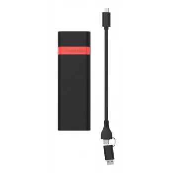 Verbatim M.2 NVMe SSD Enclosure Kit, SSD enclosure, M.2, PCI Express, 10 Gbit/s, USB connectivity, Melns, Red
