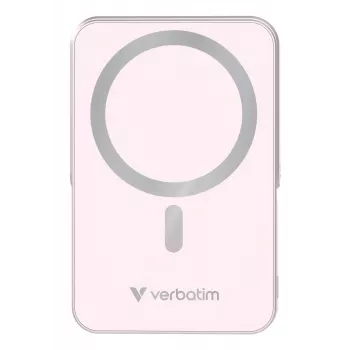 Verbatim Charge 'n' Go magnētiskais bezvadu ārējais akumulators ar statīvu - 10000 mAh Rozā