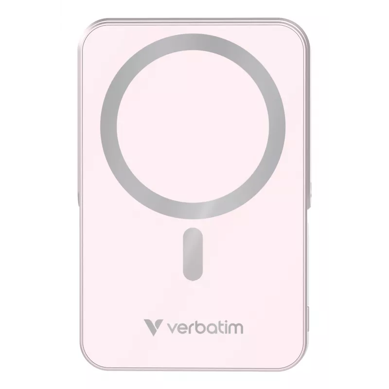Verbatim Charge 'n' Go magnētiskais bezvadu ārējais akumulators ar statīvu - 10000 mAh Rozā