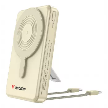 Verbatim Charge'n'Go 2C & Display Power Bank 10000 mAh Gold, 10000 mAh, litija polimēra (LiPo), Power Delivery 3.0, Quick Charge 3.0, bezvadu uzlāde, 3,85 V, 52 W