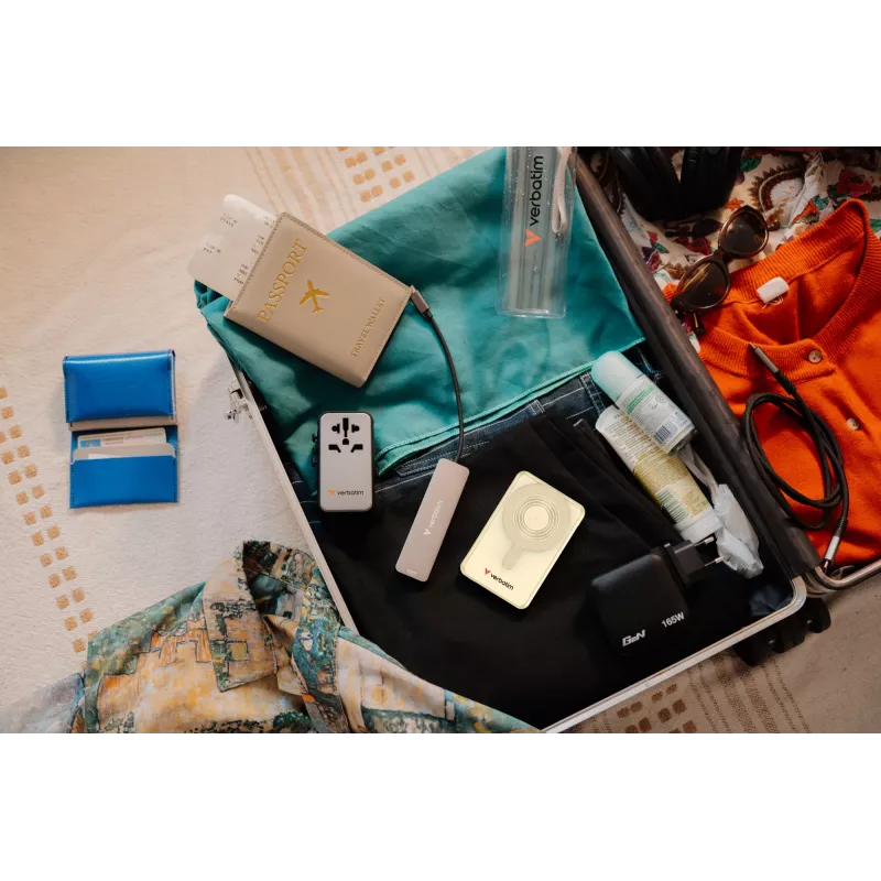 Verbatim Charge'n'Go 2C & Display Power Bank 10000 mAh Gold, 10000 mAh, litija polimēra (LiPo), Power Delivery 3.0, Quick Charge 3.0, bezvadu uzlāde, 3,85 V, 52 W