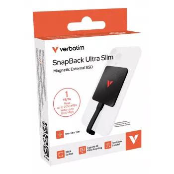 Verbatim SnapBack Ultra plāns SSD 1TB USB Type-C USB 3.2 Gen 2x2 Melns