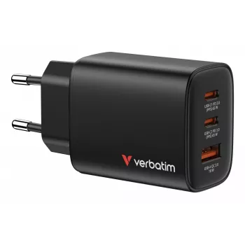Verbatim Essentials GaN lādētājs 65 W, EU kontaktdakša, melns, iekštelpām, maiņstrāva, 20 V, melns