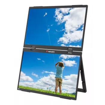 Verbatim Portable 15.6 inch FHD Dual Monitor Essentials, 39.6 cm (15.6 collas), LCD, 1920 x 1080 pikseļi, Full HD, 16:9, 10 ms