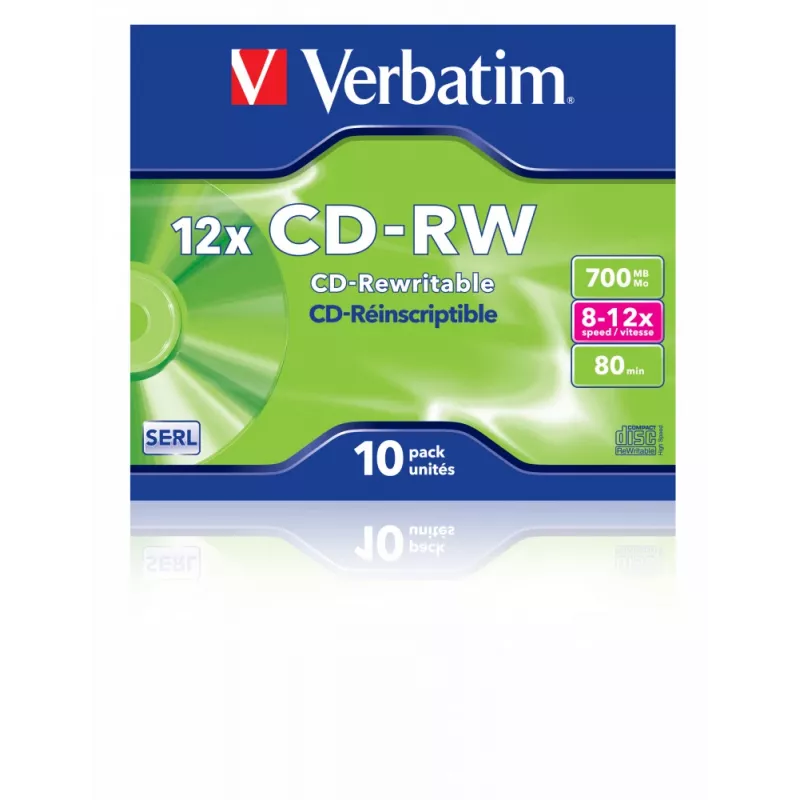 Verbatim CD-RW 12x 700 MB 10 gab.