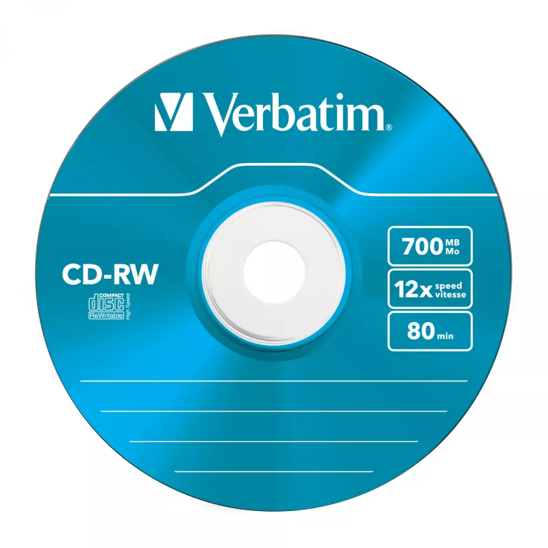 Verbatim CD-RW Colour 12x 700 MB 5 gab.