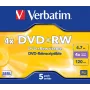 Verbatim VB-DPW44JC, DVD+RW, 120 mm, Jewel case, 5 gab., 4.7 GB