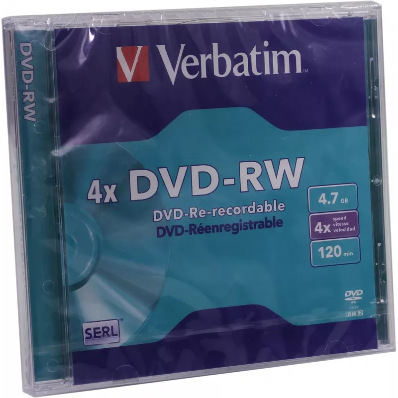 Verbatim VB-DMW44JC, DVD-RW, 120 mm, Jewel case, 1 gab., 4.7 GB