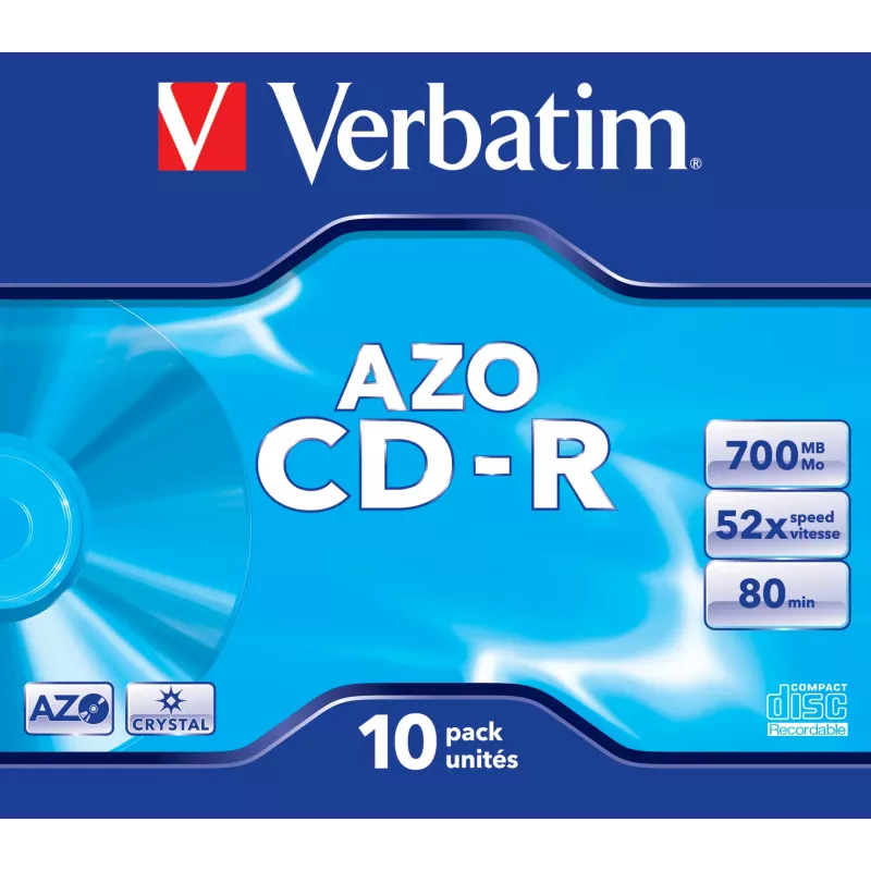Verbatim CD-R AZO Crystal 700 MB 52x 10 gab.