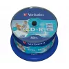 Verbatim CD-R AZO Wide Inkjet Printable no ID 700 MB 52x 50 gab.