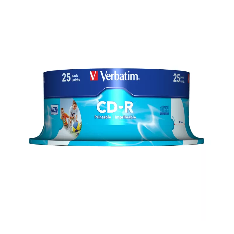 Verbatim CD-R AZO Wide Inkjet Printable 700 MB 52x 25 gab.