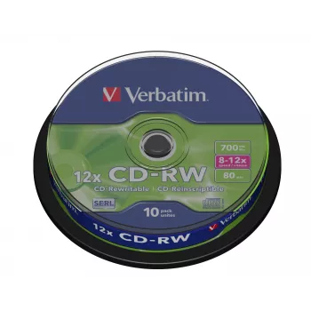 Verbatim CD-RW 12x 700 MB 10 gab.