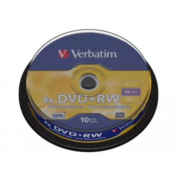 Verbatim DVD+RW Matt Silver 4.7 GB 10 gab.