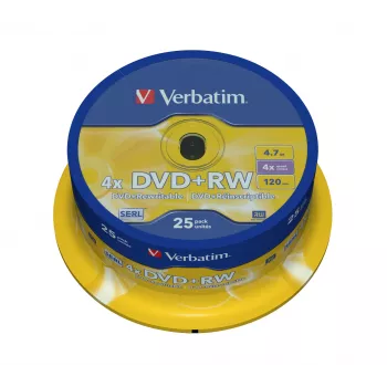 Verbatim DVD+RW Matt Silver 4.7 GB 25 gab.