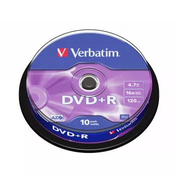 Verbatim DVD+R matēti sudraba 4,7 GB 10 gab.