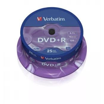 Verbatim VB-DPR47S2A, DVD+R, 120 mm, Spindle, 25 gab., 4.7 GB