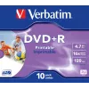 Verbatim DVD+R Wide Inkjet Printable ID Brand, DVD+R, 120 mm, Drukājams, Jewel case, 10 gab., 4.7 GB
