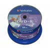 Verbatim DVD+R Wide Inkjet Printable No ID Brand, DVD+R, 120 mm, apdrukājams, Spindle, 50 gab., 4,7 GB