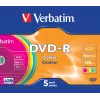Verbatim DVD-R Colour 4.7 GB 5 gab.