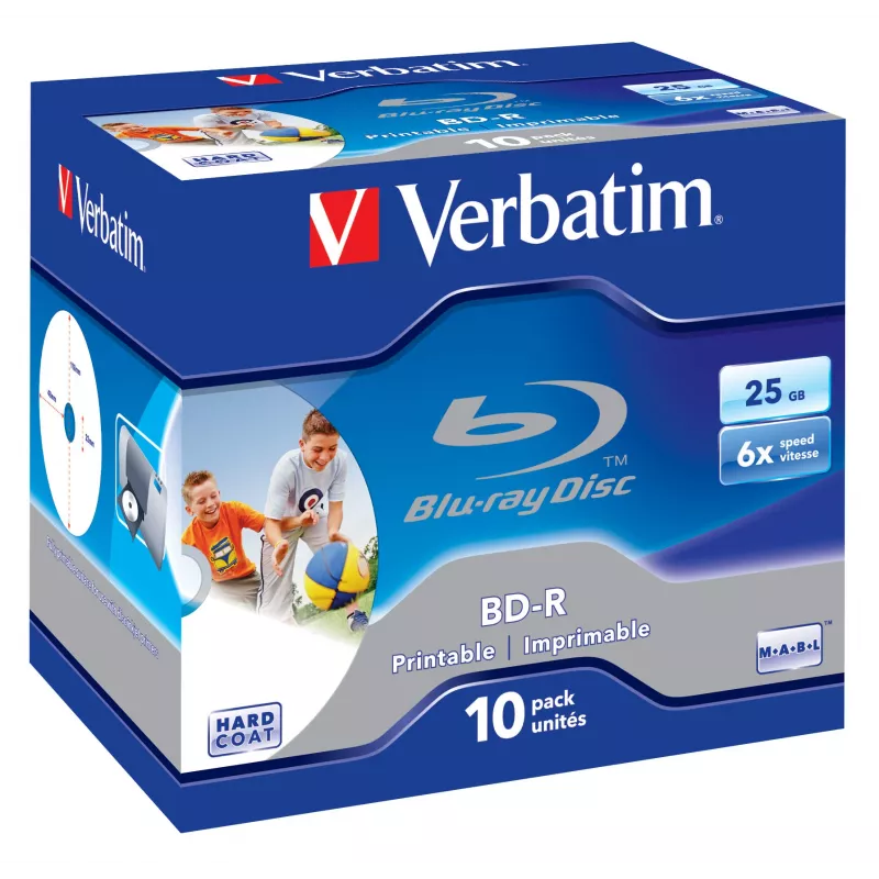 Verbatim BD-R SL 25GB 6x Printable 10 komplekts Jewel Case 10 gab.