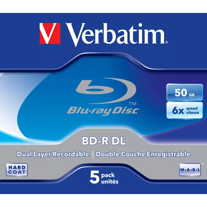 Verbatim 43748 tukšs Blu-ray disks BD-R 50 GB 5 gab.