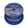 Verbatim DVD+R Double Layer 8x matt sudraba 50gab. vārpstas iepakojumā, DVD+R DL, 120 mm, vārpsta, 50 gab., 8,5 GB