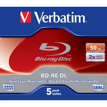 Verbatim BD-RE DL 50GB 2 x 5 Pack Jewel Case 5 gab.