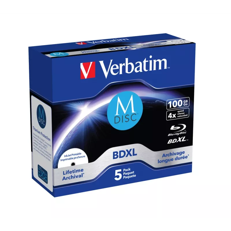 BDXL Verbatim MDISC Lifetime arhīva 100GB viens disks