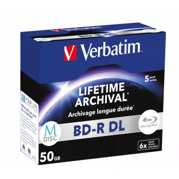 BD-R DL Verbatim MDISC 50 GB 5 gab. 6x rakstīšanas ātrums