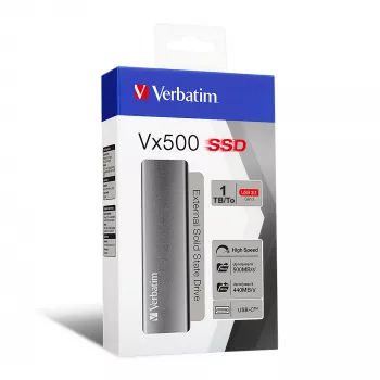 Verbatim Vx500 1 TB USB Type-C 3.2 Gen 2 (3.1 Gen 2) Sudraba