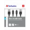 Verbatim 48874 USB kabelis USB 3.2 Gen 1 (3.1 Gen 1) 1 m Micro-USB A USB A Melns