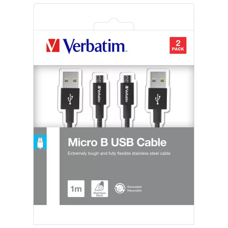 Verbatim 48874 USB kabelis USB 3.2 Gen 1 (3.1 Gen 1) 1 m Micro-USB A USB A Melns