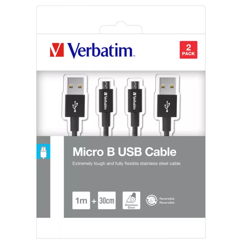 Verbatim 48875 USB kabelis USB 3.2 Gen 1 (3.1 Gen 1) 1 m Micro-USB A USB A Melns