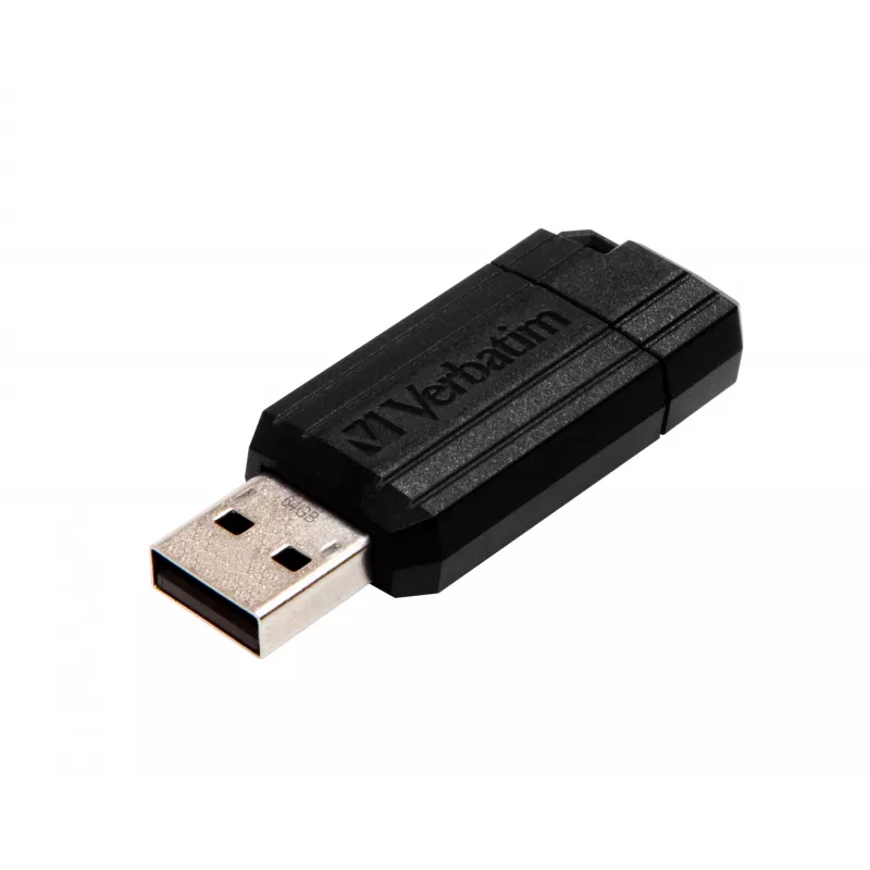 Verbatim PinStripe - USB disks 64 GB - melns, 64 GB, USB Type-A, 2.0, 10 MB/s, bīdāms, melns