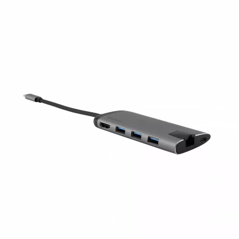 Verbatim 49142 klēpjdatora dokstacija/portu replikators USB 3.2 Gen 1 (3.1 Gen 1) Type-C melns, sudrabains
