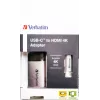 Verbatim 49143 video kabeļa adapteris 0,1 m USB Type-C HDMI Melna, Sudraba