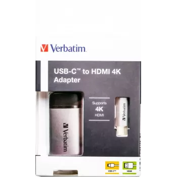 Verbatim 49143 video kabeļa adapteris 0,1 m USB Type-C HDMI Melna, Sudraba