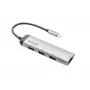 Verbatim USB-C Multiport Hub četru portu USB 3.2 Gen 1, USB 3.2 Gen 1 (3.1 Gen 1) Type-C, USB 3.2 Gen 1 (3.1 Gen 1) Type-A, 5000 Mbit/s, pelēks, alumīnijs, plastmasa, 0,15 m